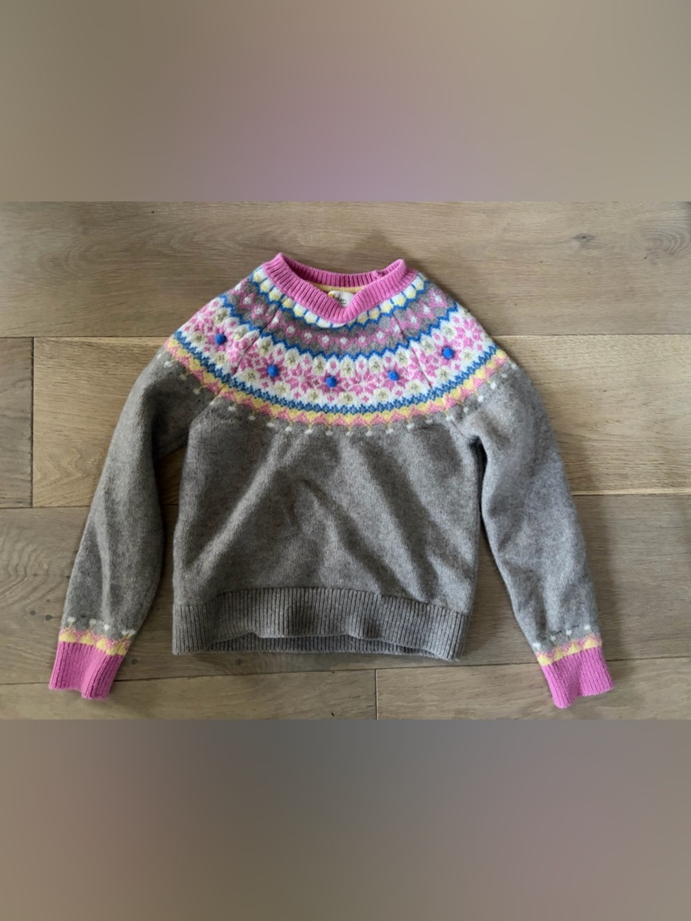 Mini Boden fair isle wool blend sweater - size 8-9